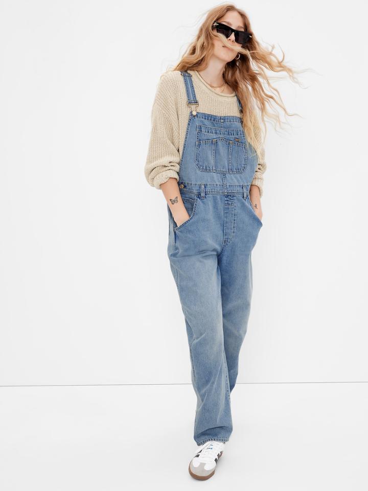 '90s Loose Overalls With Washwell