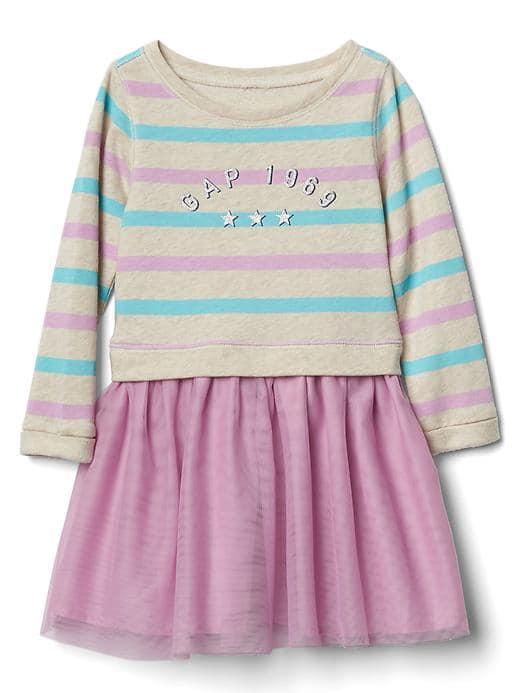 Gap Logo Double Layer Tutu Dress - Multi Stripe