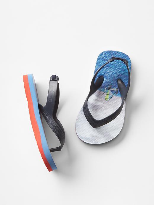 Gap Printed Nautical Flip Flops - New Silver Lake
