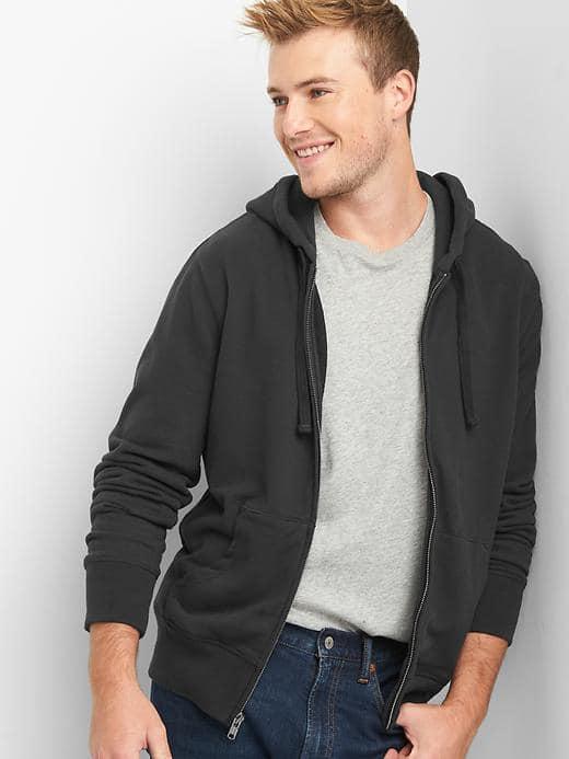 Gap Women French Terry Zip Hoodie - Moonless Night