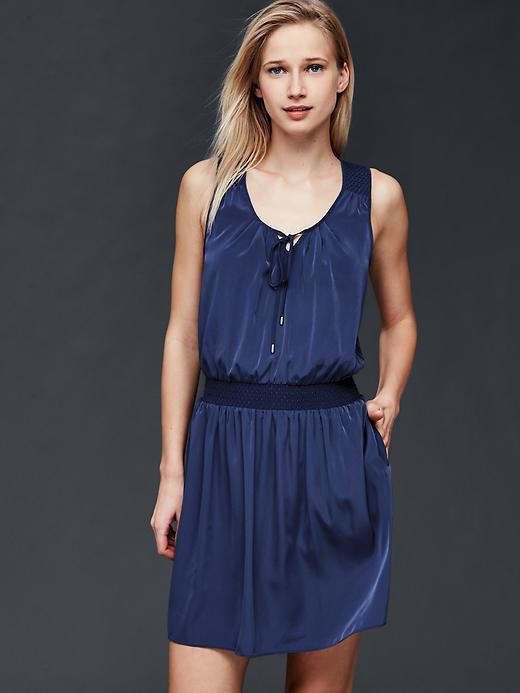 Gap Women Smock Dress - Comet Blue
