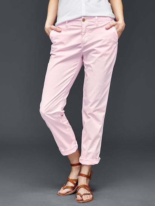 Gap Women Twill Stripe Girlfriend Chino - New Babe Pink