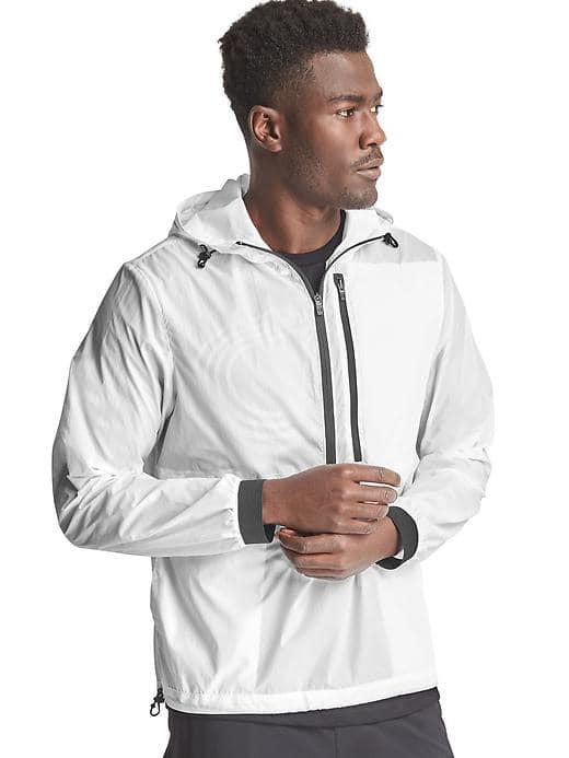 Gap Men Packable Print Anorak - Optic White