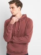 Gap Men French Terry Pullover Hoodie - Dark Claret