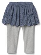 Gap Eyelet Chambray Skirt Legging Duo - Medium Chambray