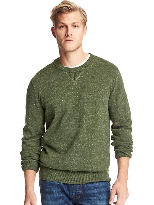 Gap Women Heathered Crew Sweater - Olive Heather