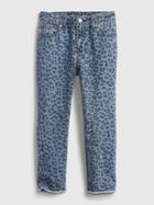 Kids Mid Rise Leopard Print Girlfriend Jeans With Washwell3