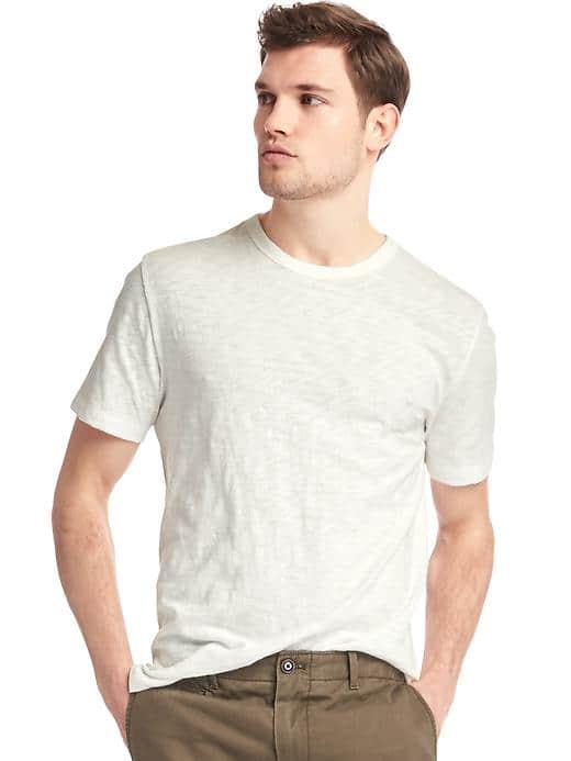 Gap Men Slub Jersey Crewneck Tee - New Off White