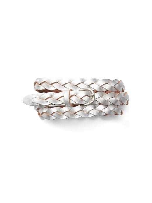 Gap Women Skinny Braided Belt - Silver