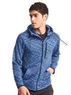 Gap Men Orbital Fleece Spacedye Zip Hoodie - Blue Heather