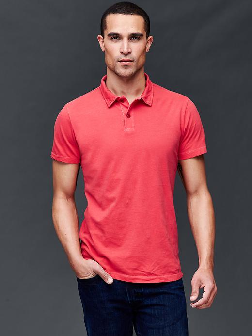 Gap Men Vintage Wash Polo - Red