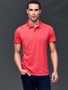 Gap Men Vintage Wash Polo - Red