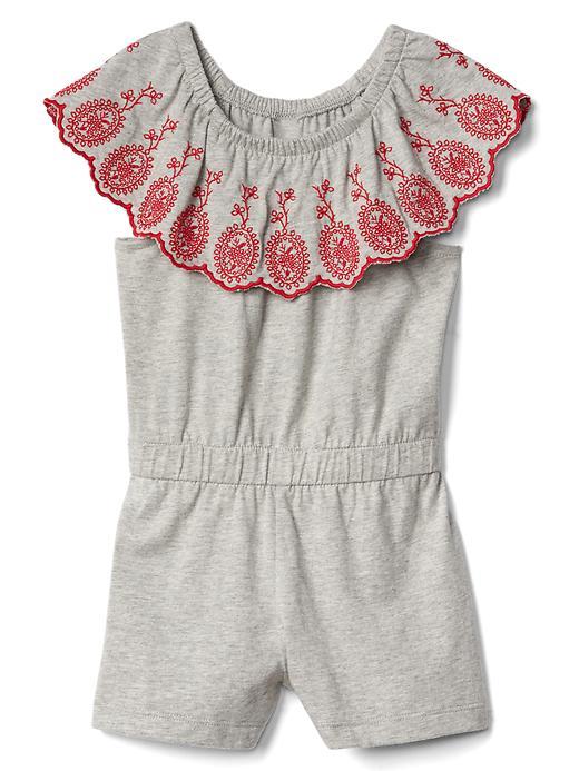 Gap Ruffle Sleeve Romper - Heather Gray