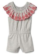 Gap Ruffle Sleeve Romper - Heather Gray