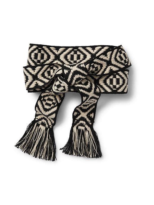 Gap Women Geometric Tie Belt - True Black