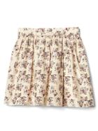 Gap Women Floral Flippy Skirt - Stone