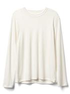 Gap Men Linen Cotton Long Sleeve Crewneck - New Off White