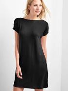 Gap Women Softspun Crossback Boatneck Dress - True Black