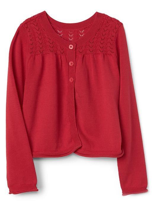 Gap Pointelle Layering Cardigan - Modern Red