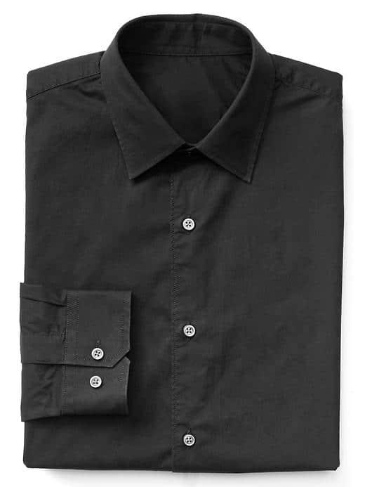 Gap Men Stretch Poplin Slim Fit Shirt - Black