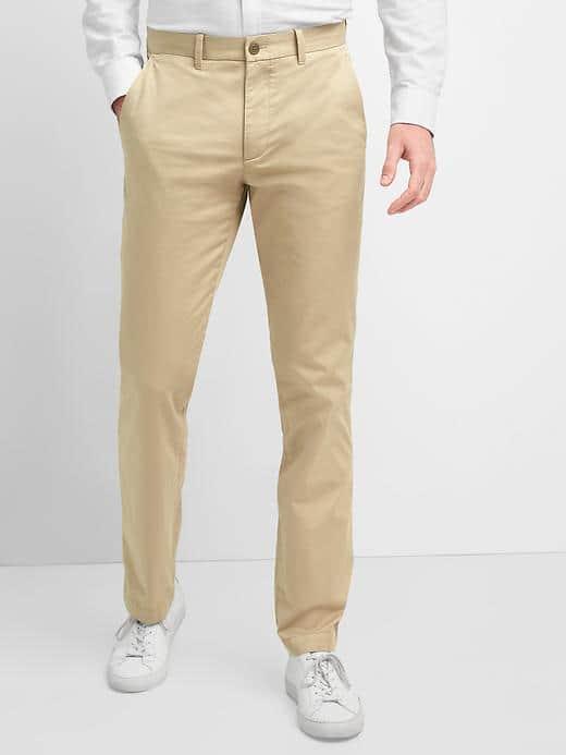 Gap Men Lightweight Straight Fit Khaki Stretch - Iconic Khaki
