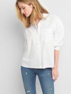 Gap Women Poplin Oversize Cocoon Shirt - Optic White