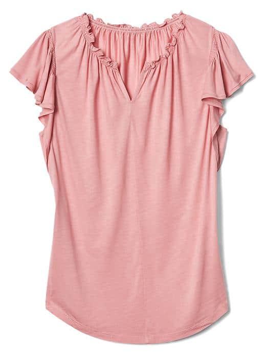 Gap Women Smocked Flutter Top - Potpourri Pink