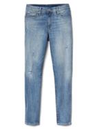 Gap Women Mid Rise Distressed True Skinny Ankle Jeans - Light Indigo
