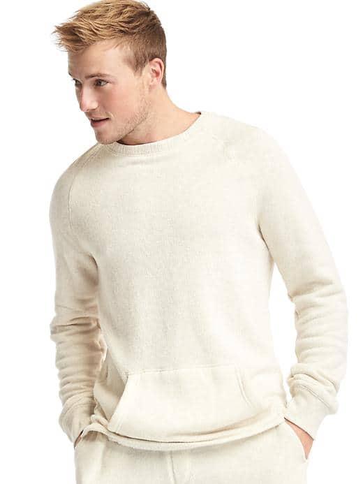Gap Men Brushed Terry Crew Sweatshirt - Oatmeal Heather