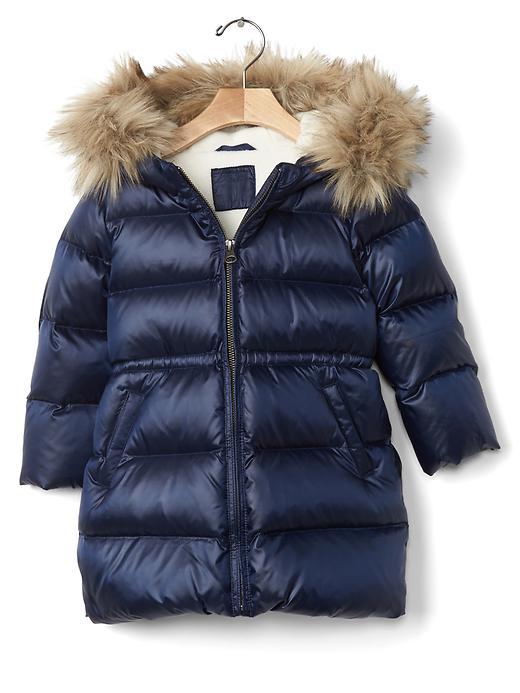 Gap Warmest Fur Lined Long Puffer - Navy