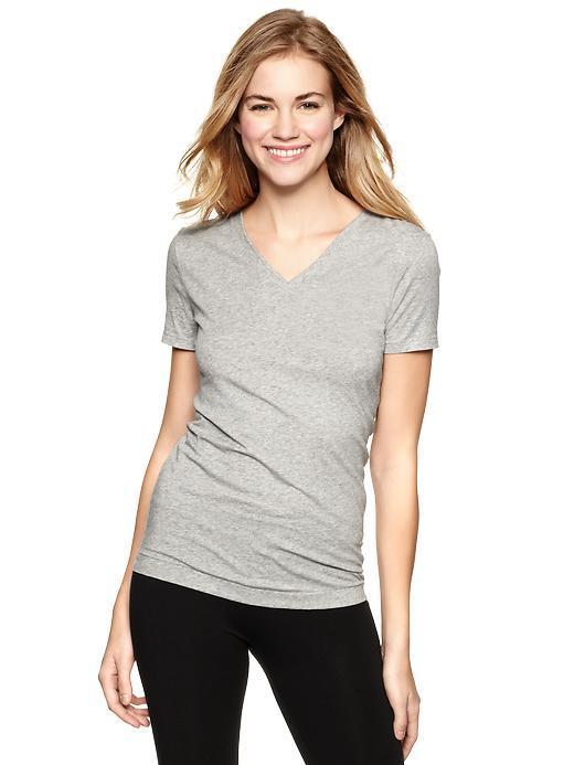 Gap Pure Body V Neck Tee - Light Heather Gray