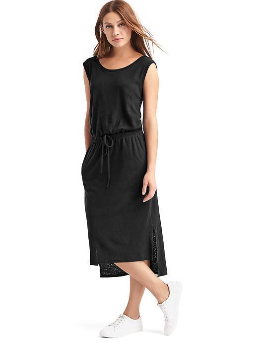 Gap Linen Cotton Hi Lo Tank Dress - True Black