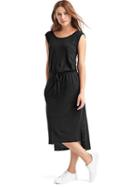Gap Linen Cotton Hi Lo Tank Dress - True Black
