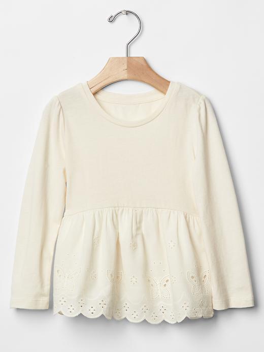 Gap Butterfly Eyelet Peplum Top - Ivory Frost