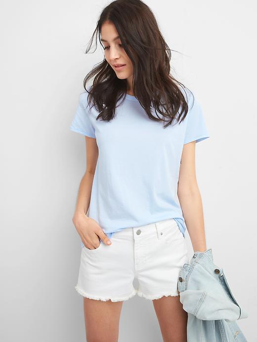 Gap Women Vintage Wash Crewneck Tee - Bicoastal Blue