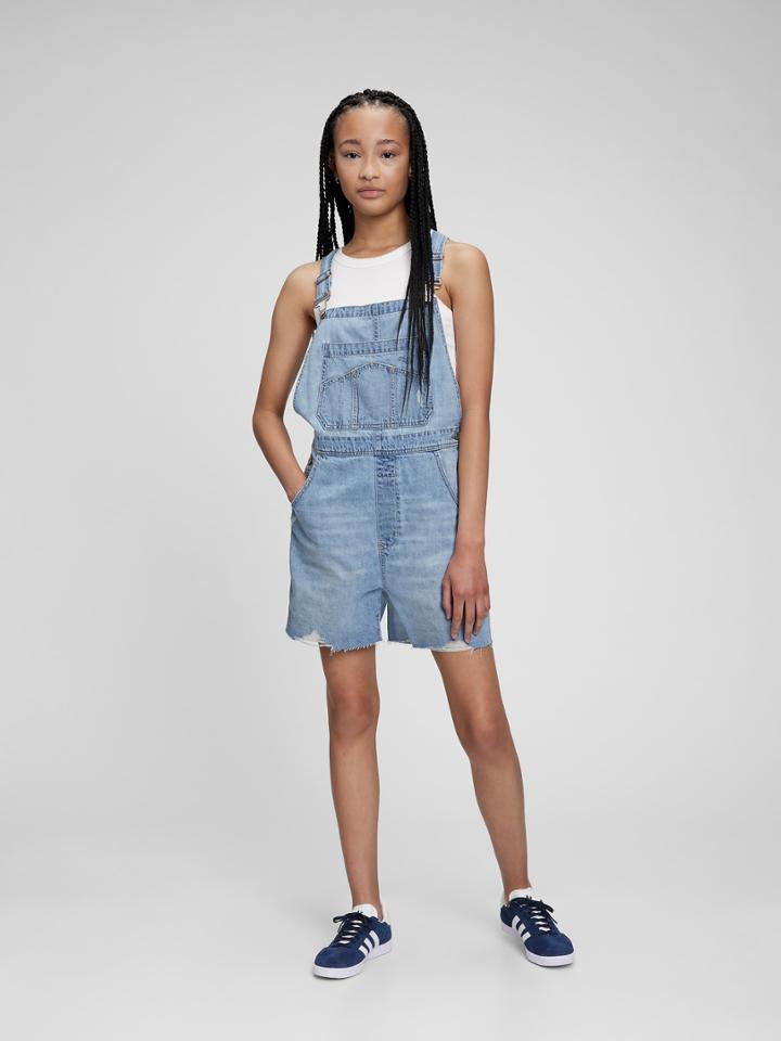 Denim Shortalls With Washwell