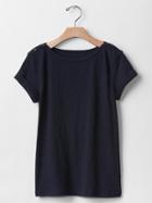 Gap Button Boatneck Tee - Blue Galaxy