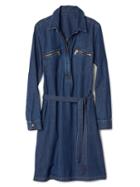 Gap Women Denim Utility Shirtdress - Dark Indigo