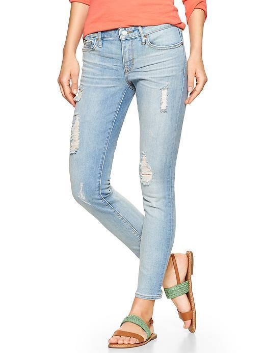 Gap 1969 Destructed Always Skinny Skimmer Jeans - Ashore Wash