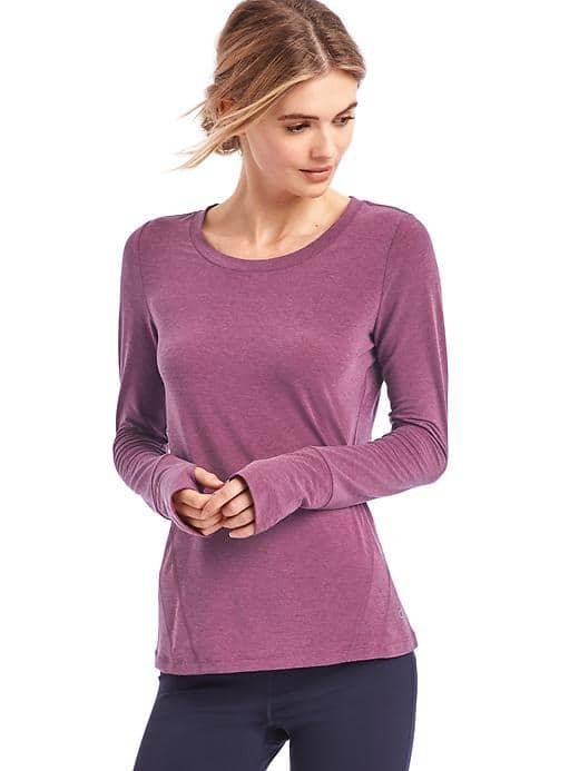 Gap Women Gapfit Breathe Long Sleeve Tee - Primo Plum