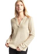 Gap Women Split Neck Pullover Sweater - Oatmeal Heather