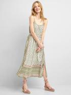 Gap Women Mix Print Sleeveless Maxi Dress - Green Print