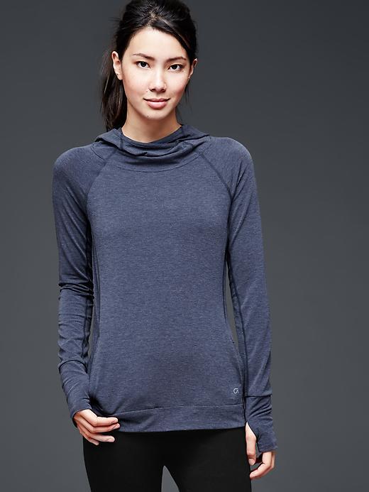 Gap Women Gapfit Breathe Heathered Hoodie - True Indigo 2