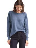 Gap Women Ladder Trim Pullover Sweatshirt - Equinox Blue