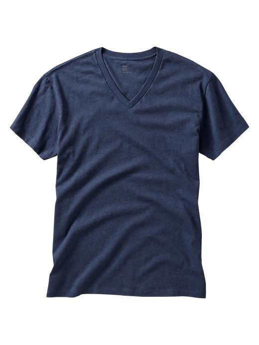 Gap Mens Soft V Neck T Shirt - Navy Heather