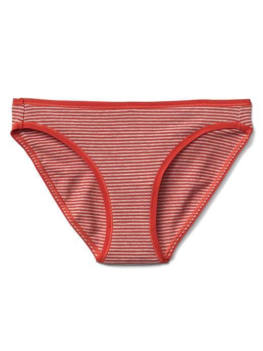 Gap Women Low Rise Bikini - Heather Stripes Red