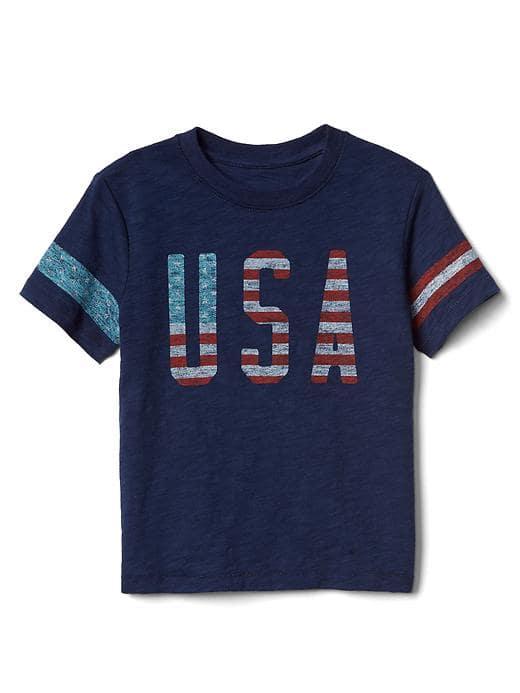 Gap Americana Short Sleeve Slub Tee - Elysian Blue