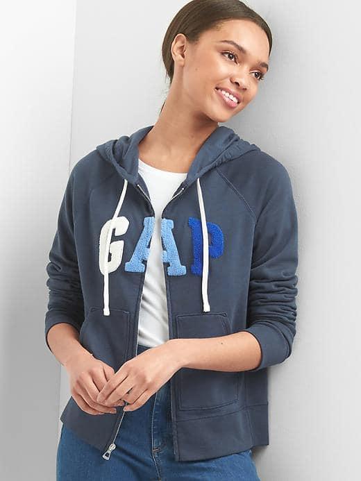 Gap Women Logo Fleece Hoodie - Vintage Navy