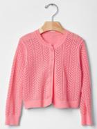Gap Pointelle Knit Cardigan - Coral Frost
