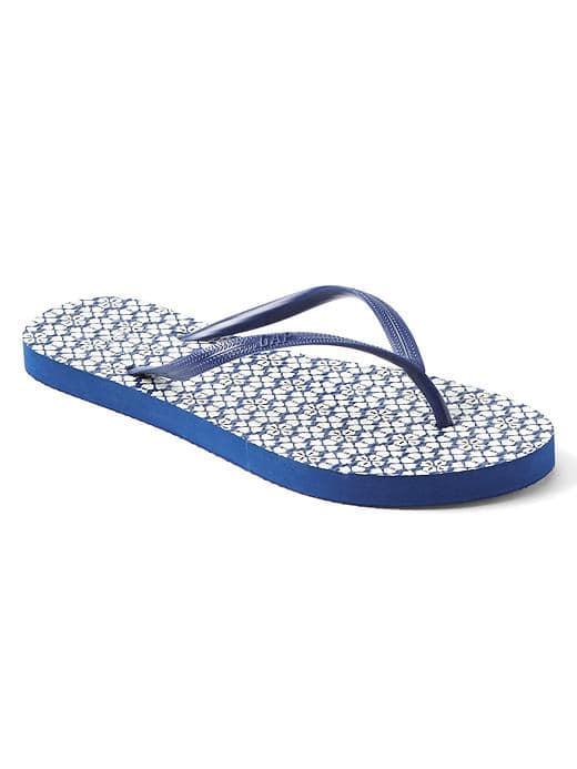 Gap Women Print Flip Flops - Blue Floral